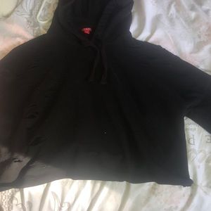 Black hoodie with rips from guess !